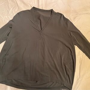 Lululemon V-Neck Long Sleeve Top in Blue Gray